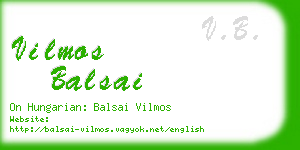 vilmos balsai business card